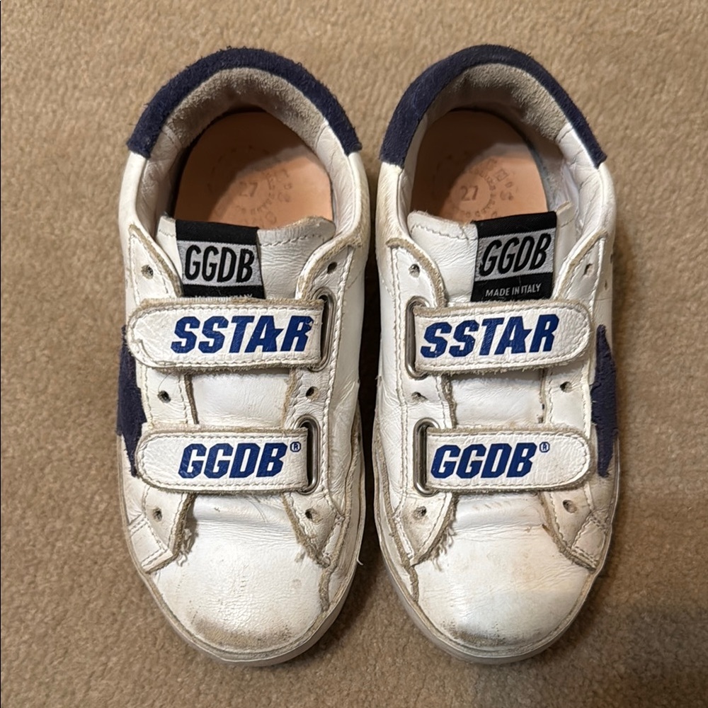 Golden Goose Kids White and Navy Sneakers size 27EU